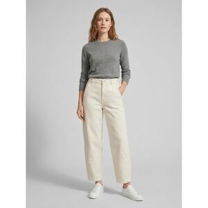 Everlane Utility Barrel Pants Bone White High Rise Curved Leg Size 0 226310933